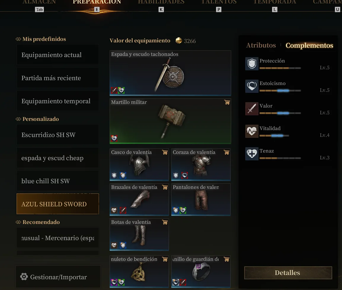 Captura de Mercenario Completo ESPADA ESCUDO